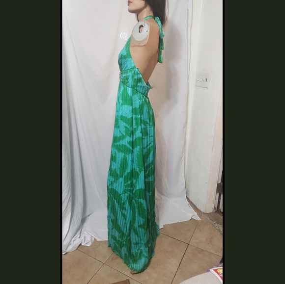 New BCBGMAXAZRIA Blue/Green Silk Gown - Picture 5 of 8
